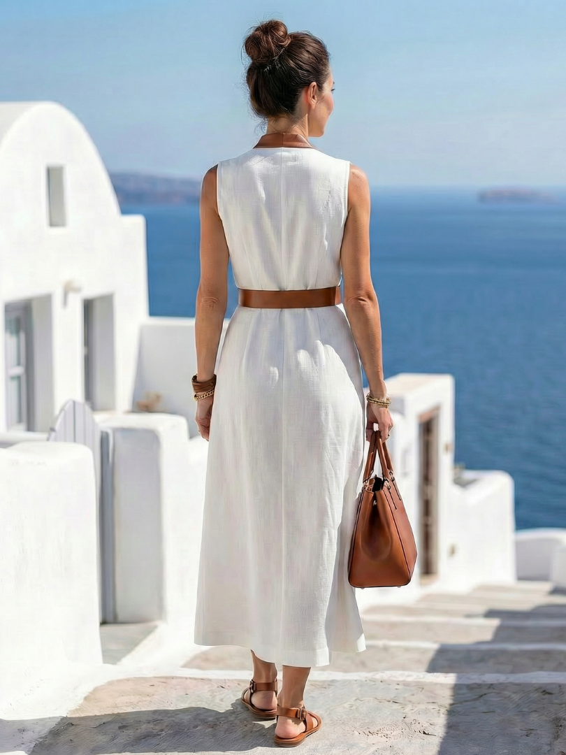 Mira | Contrast Stripe Midi Dress
