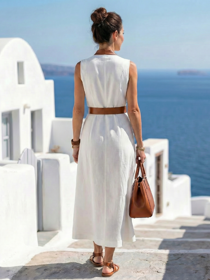 Mira | Contrast Stripe Midi Dress
