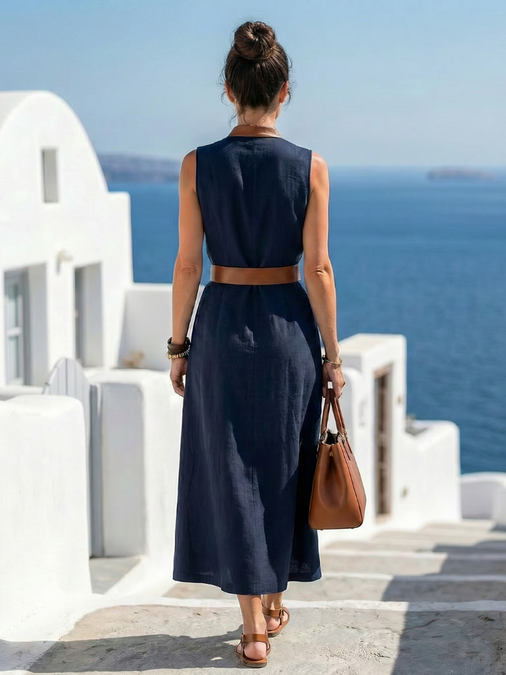 Mira | Contrast Stripe Midi Dress