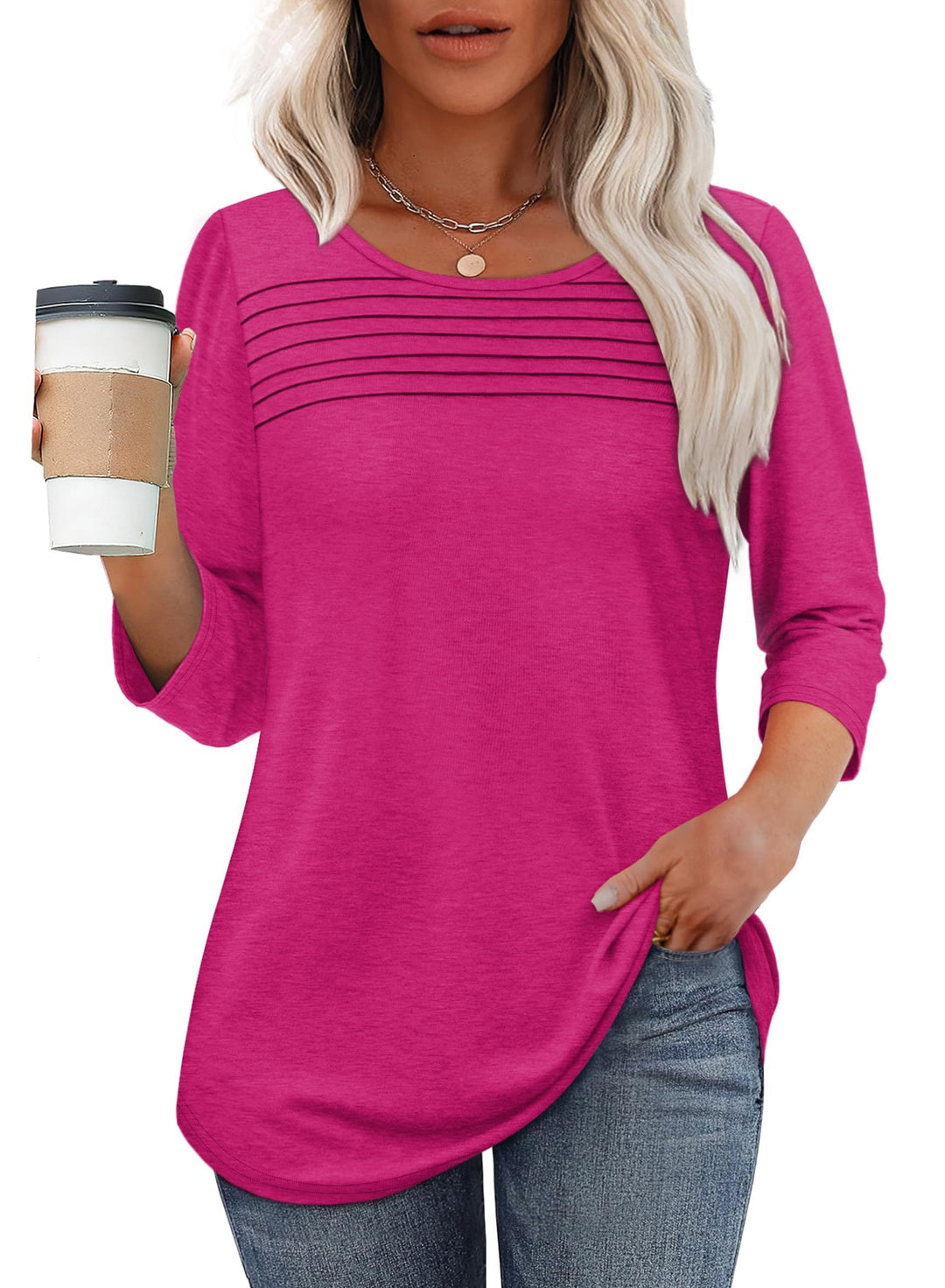 Monalisa | Pleated 3/4 Sleeve Top