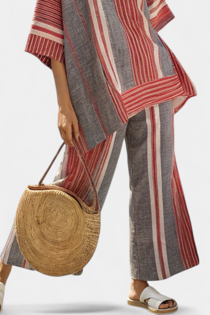 Celestina - elegant gray and wide-leg pants