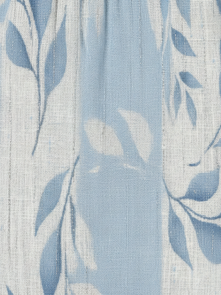 Serena | Midi Blue Dress with Leaf Pattern