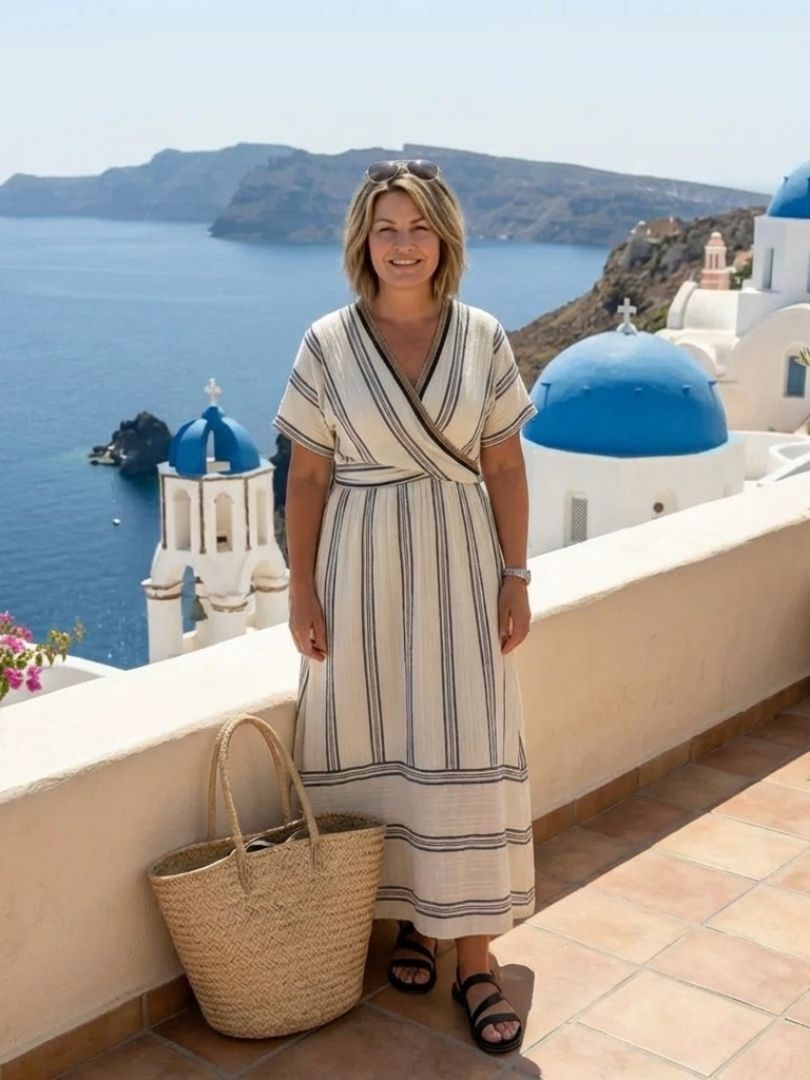 Thalassa | Midi Dress with Short Sleeves