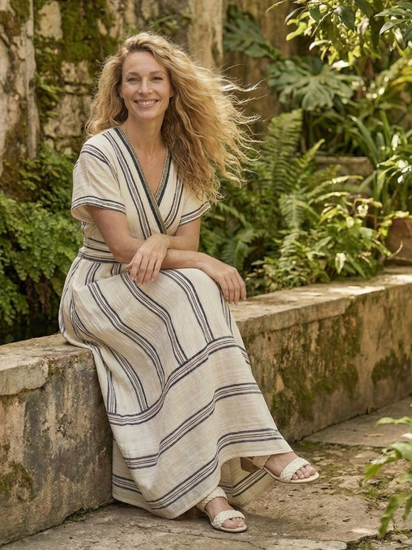 Thalassa | Midi Dress with Short Sleeves