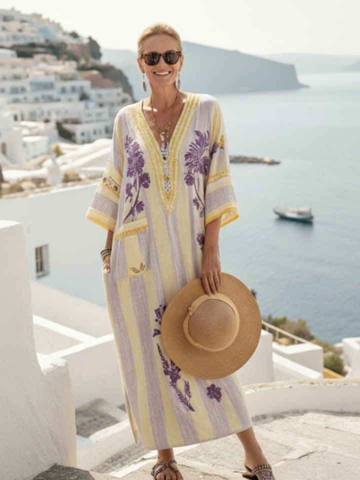 Aurelia | Striped Floral Maxi Dress