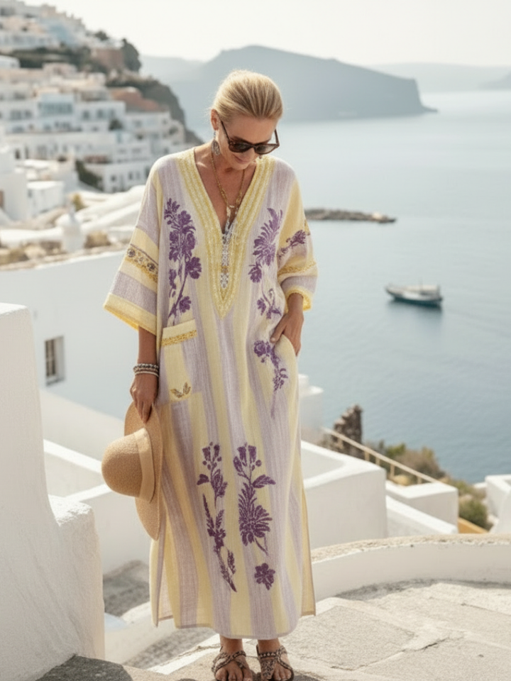 Aurelia | Striped Floral Maxi Dress