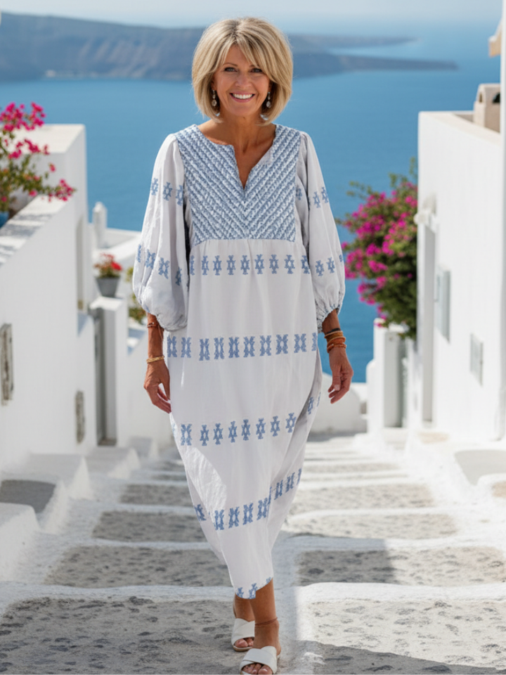 Eva | Embroidered maxi dress with sleeves