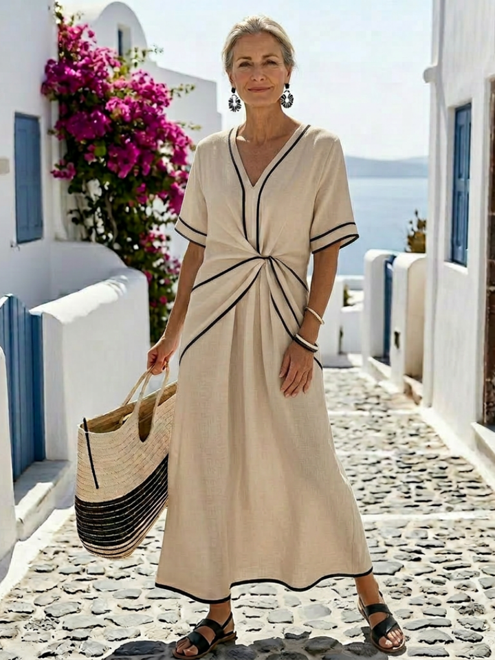Linnea | Midi Dress with Short Sleeves